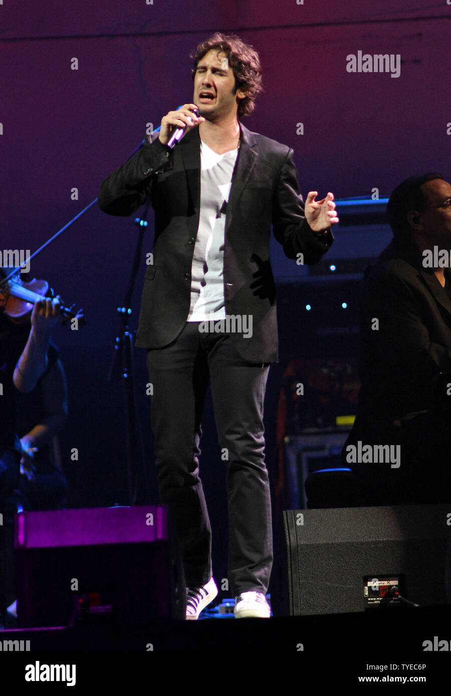 Josh Groban performs in concert on his "Straight to you Tour", at the