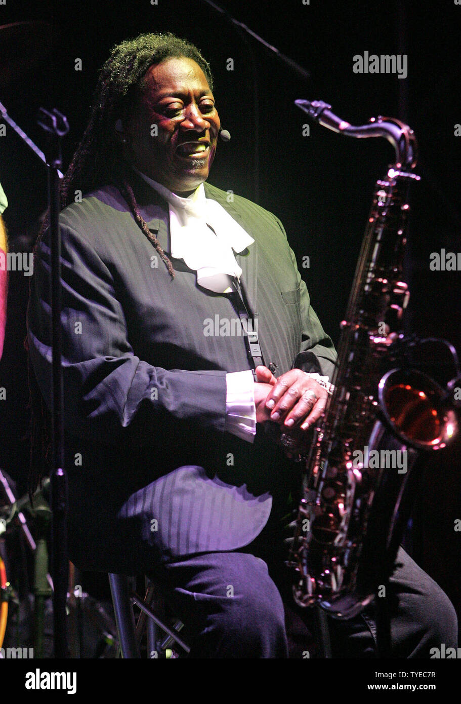 Saxophonist Clarence Clemons performs at the Paradise Live at Seminole Hard Rock Hotel and Casino in Hollywood, Florida on January 11, 2011. UPI/Michael Bush Stock Photo