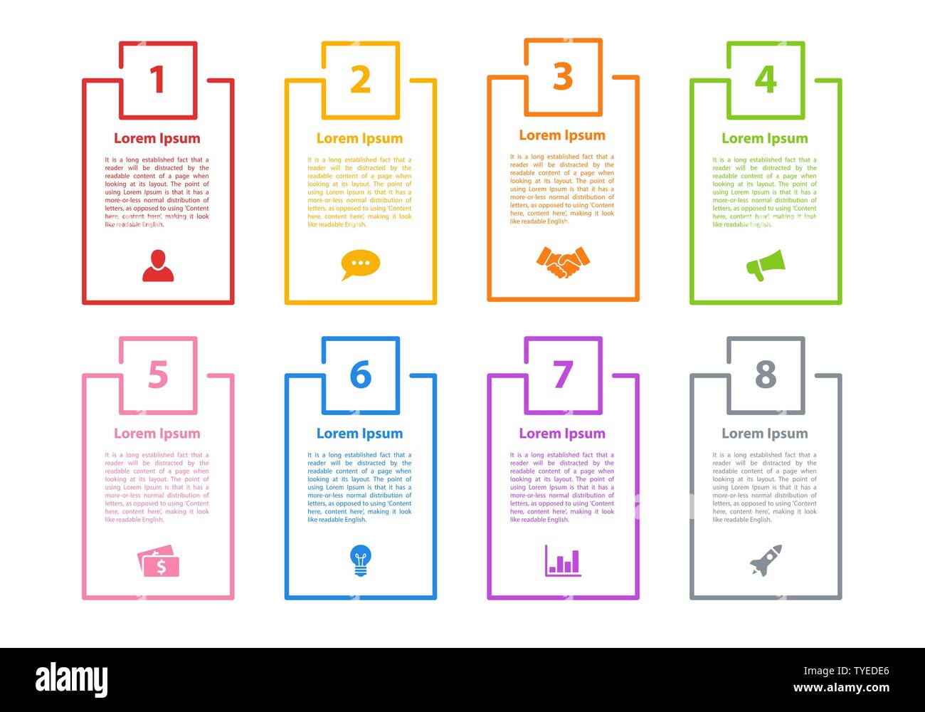 Infographic design business concept vector illustration with 8 steps or ...