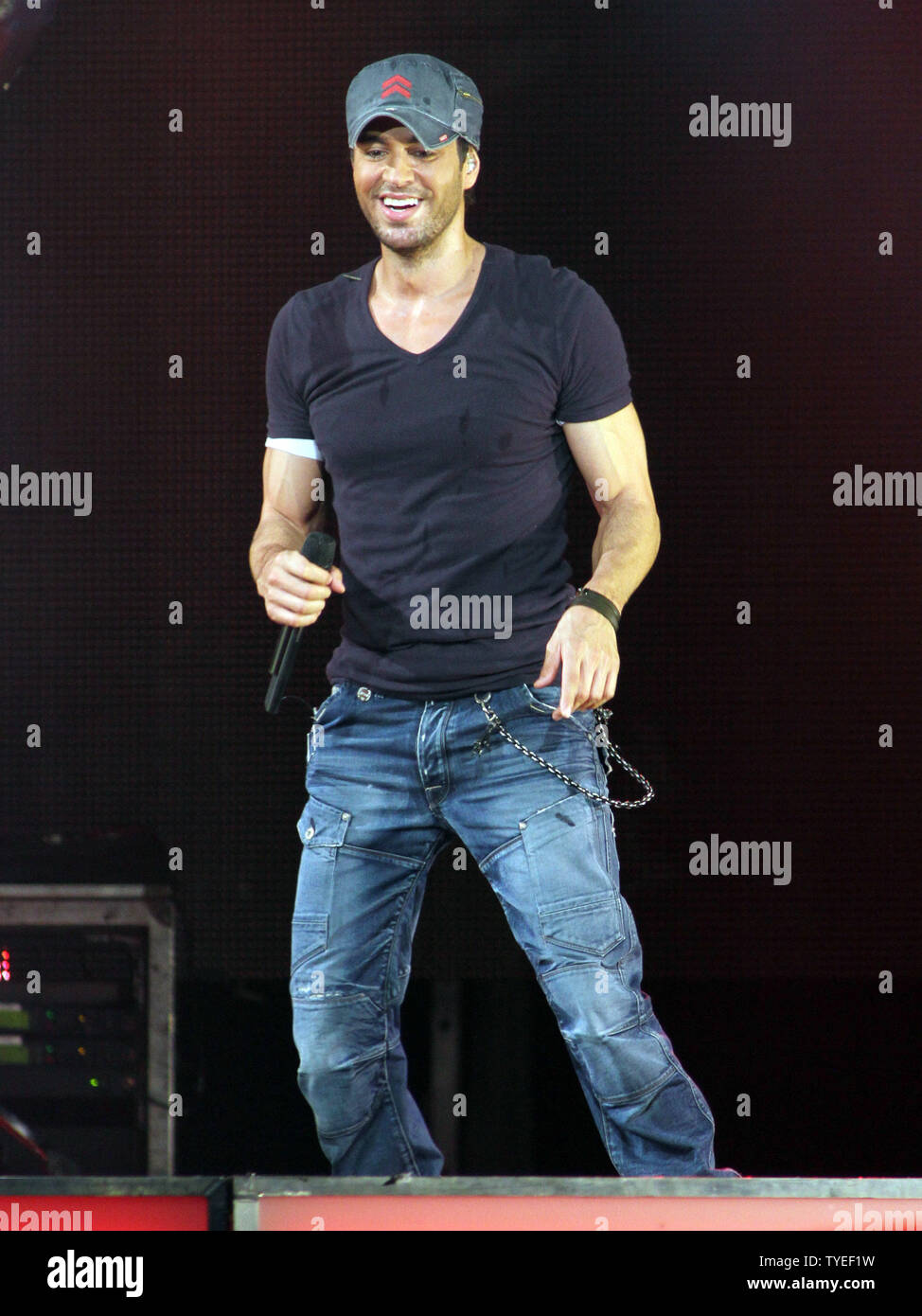 Enrique Iglesias performs in concert at the American Airlines Arena in Miami on August 31, 2012. UPI/Michael Bush Stock Photo