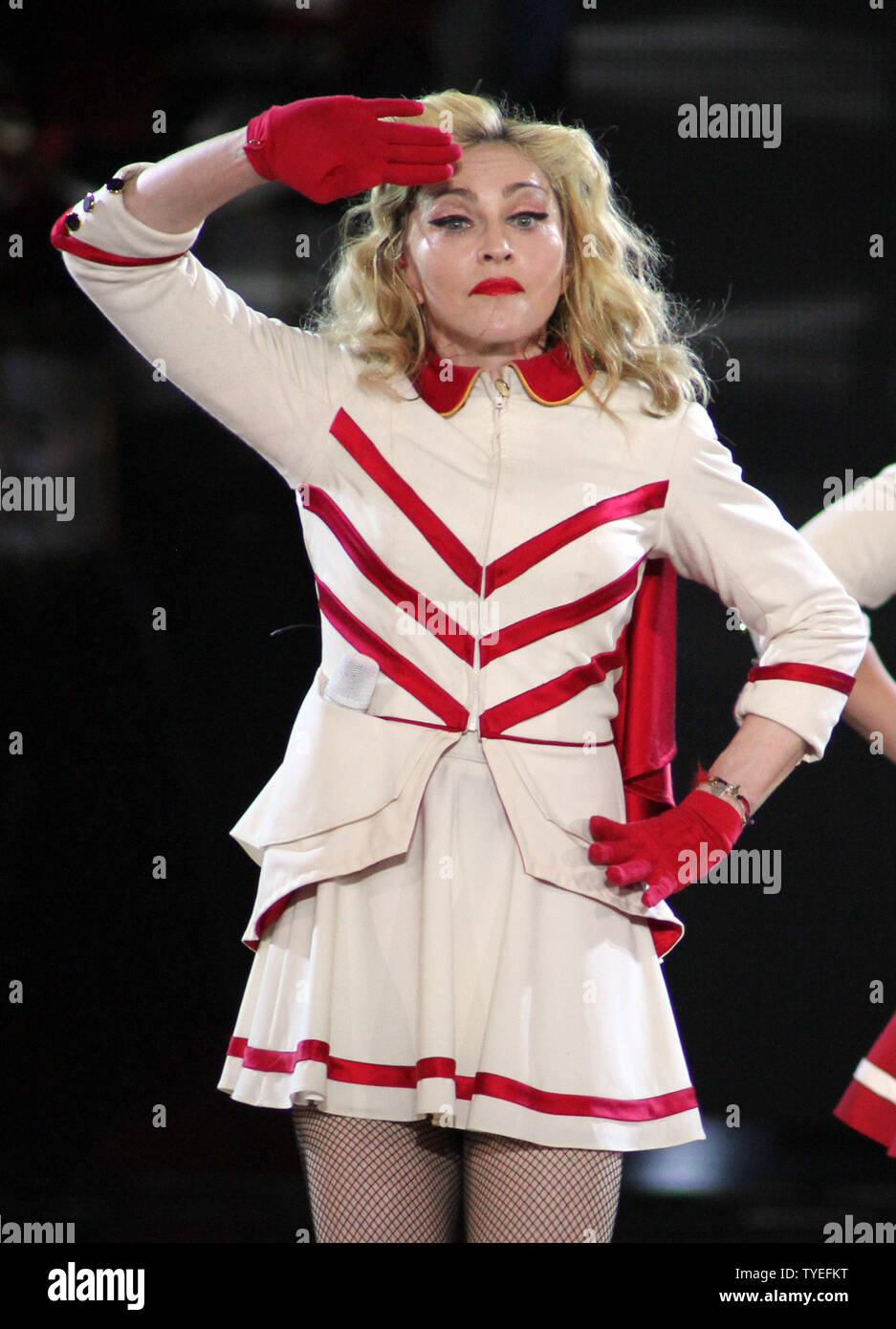 Madonna performs in concert on the last stop of her United States MDNA tour at the American Airlines Arena in Miami on November 19, 2012. UPI/Michael Bush Stock Photo