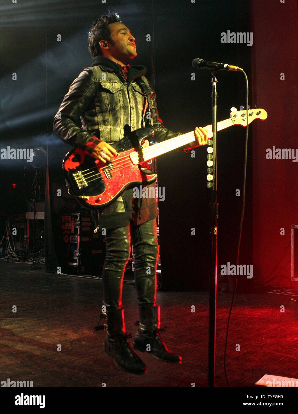 Peter Wentz with Fall Out Boy performs at the Fillmore in Miami Beach on June 5, 2013. UPI/Michael Bush Stock Photo