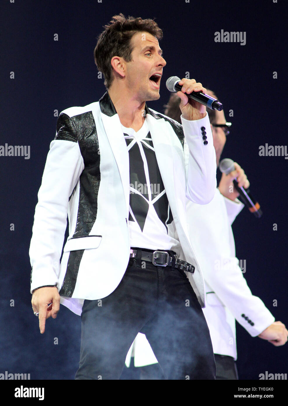 Joey McIntyre with New Kids on the Block performs in concert at the BB & T Center in Sunrise, Florida on June 22, 2013.  UPI/Michael Bush Stock Photo