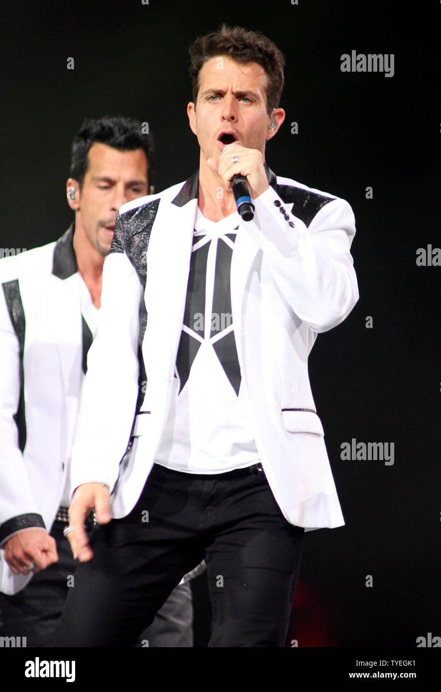 Joey McIntyre with New Kids on the Block performs in concert at the BB & T Center in Sunrise, Florida on June 22, 2013.  UPI/Michael Bush Stock Photo
