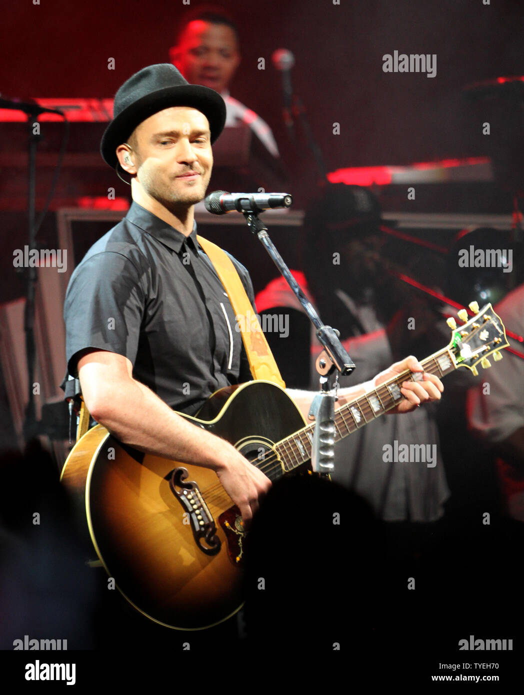 Justin Timberlake performs during his Aftershow at the Fillmore in Miami Beach on August 16, 2013. UPI/Michael Bush Stock Photo