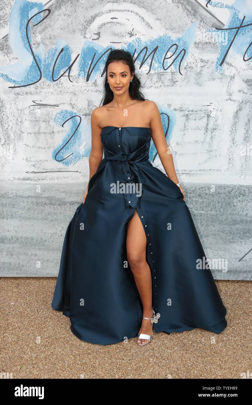 LONDON - JUN 25, 2019: Maya Jama attends the Serpentine Gallery Summer Party, Kensington Gardens Stock Photo