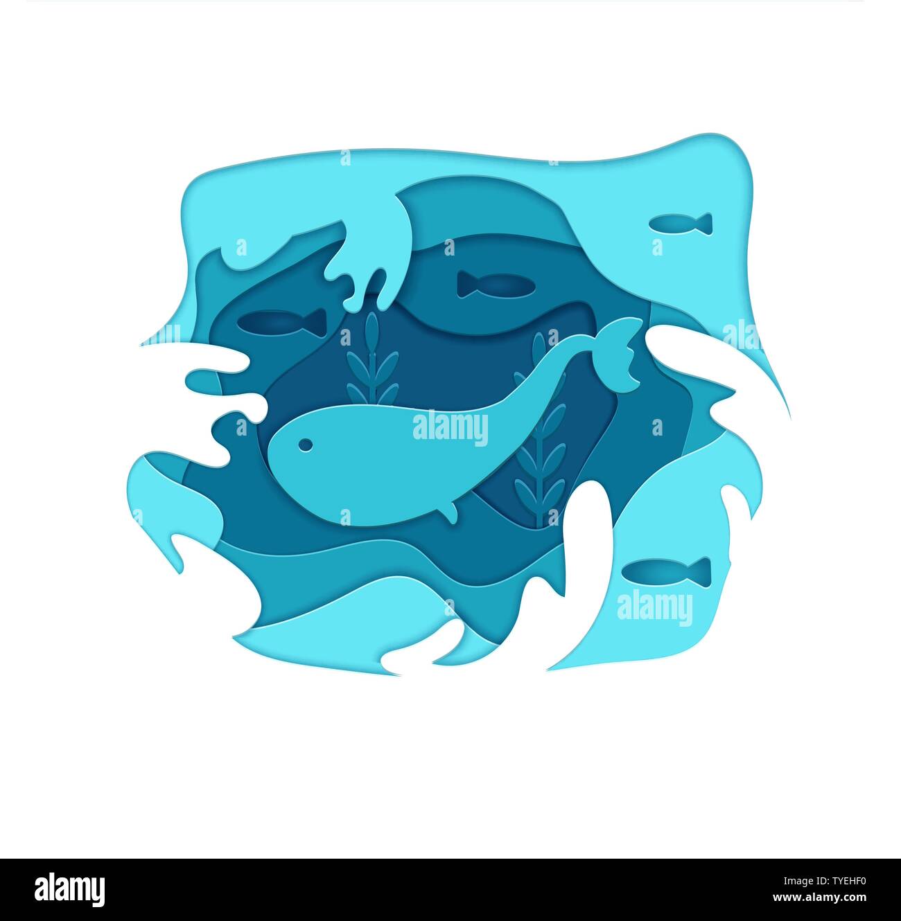 Download Paper Cut Cartoon Blue Whale On Water In Polygonal Trendy Craft Style Layered Paper Modern Origami Design Concept Greeting Card Banner Undersea W Stock Vector Image Art Alamy