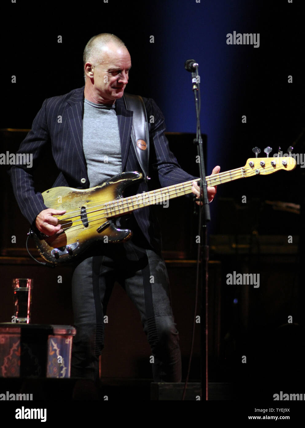 Sting performs in concert with Paul Simon at the BB & T Center in Sunrise, Florida on March 15, 2014.  UPI/Michael Bush Stock Photo