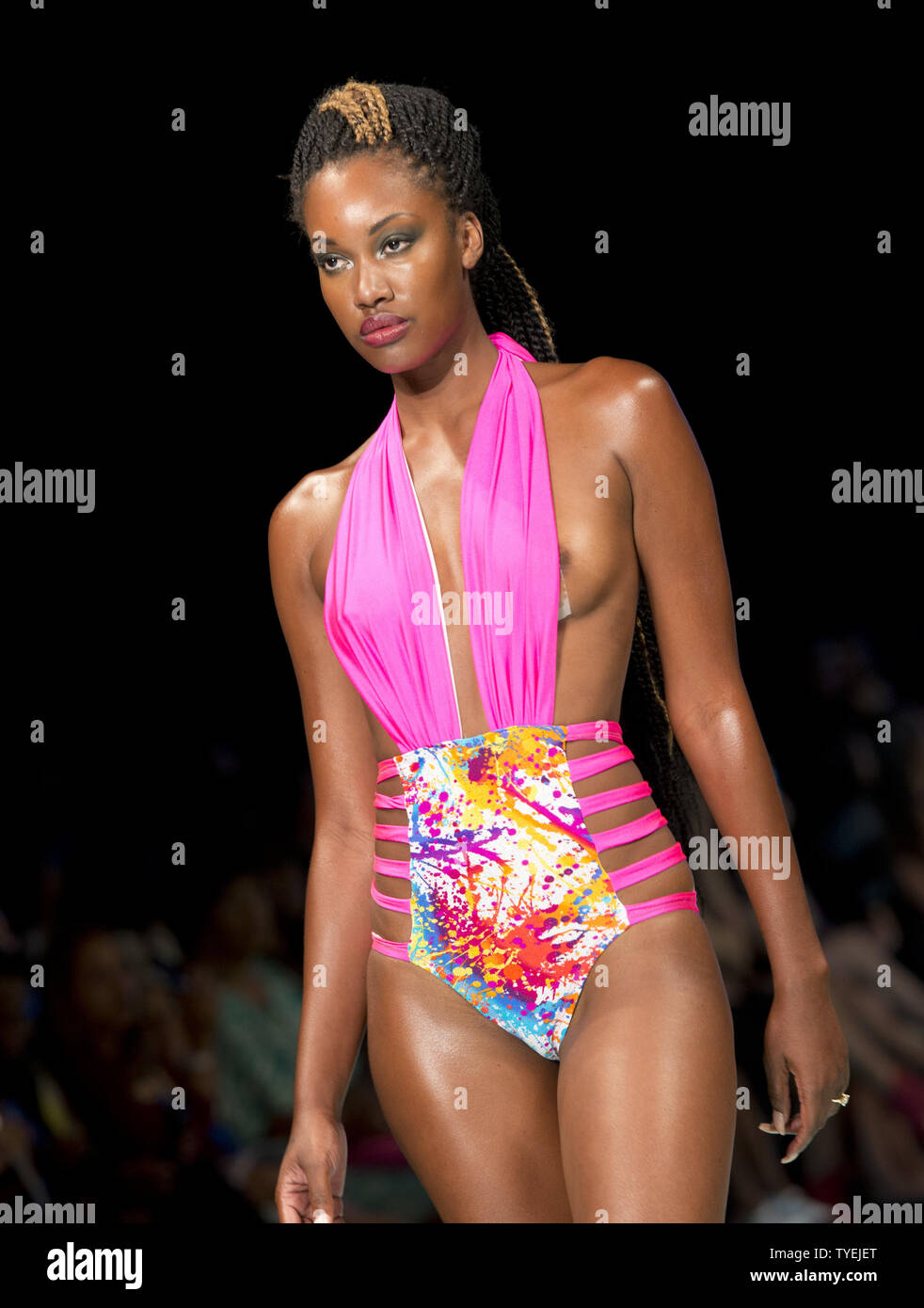 A model from Allusions fashions walk on the runway at the Miami Beach