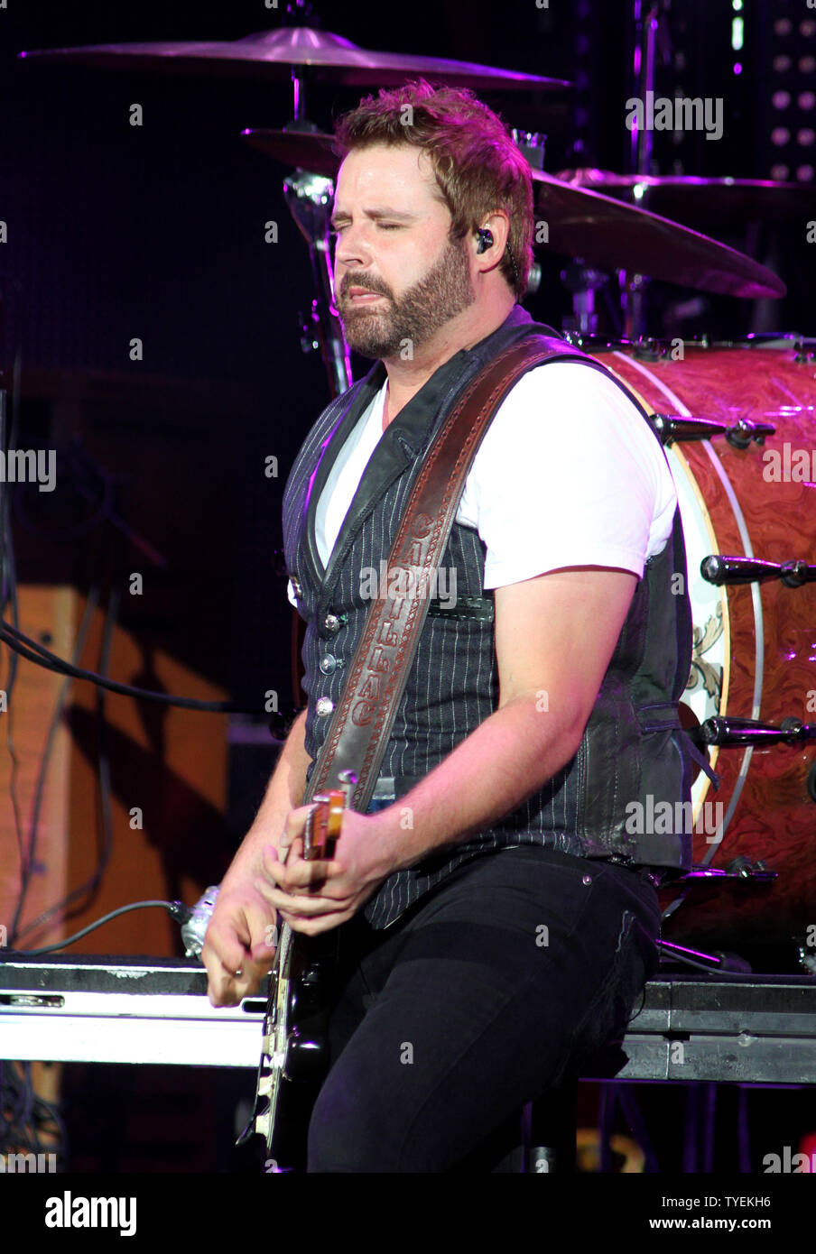 Randy Houser performs in concert at the Cruzan Amphitheatre in West Palm Beach, Florida on August 16, 2014. UPI/Michael Bush Stock Photo