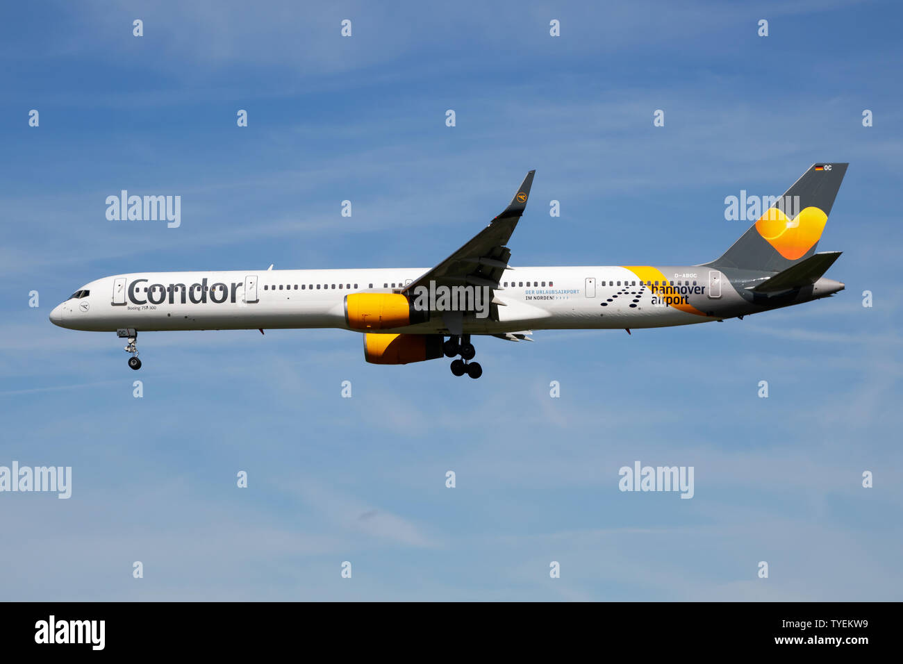HAMBURG / GERMANY - JULY 6, 2017: Condor Airlines special sticker ...