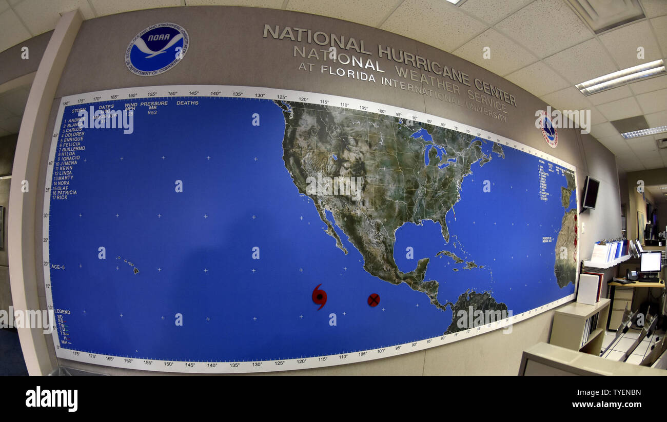To bring attention to preparedness - To Bring Attention To Preparedness Of The Official Start Of The Atlantic Hurricane Season Starting June 1 And Ending November 30 National Hurricane Center Map Shows The Two Storms Off The West Coast Of Mexico At The National Hurricane Center In Miami Florida June 1 2015 The Hurricane Center Is Predicting 6 To 11 Named Storms With Two Turning Into Hurricanes Photo By Gary I Rothsteinupi TYENBN 
