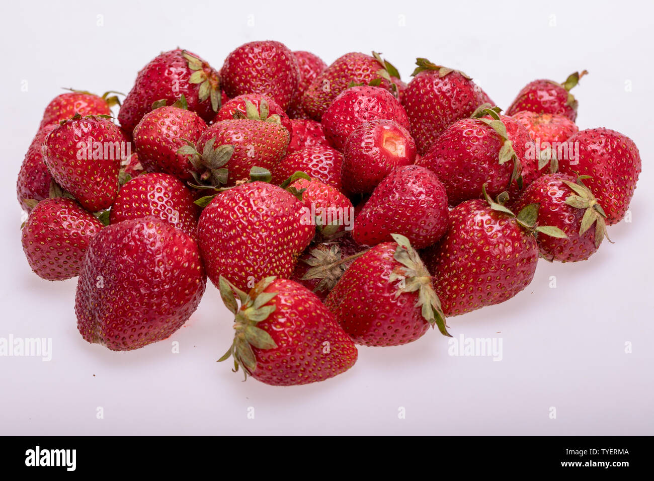 fresh ripe strawberries isolated on white background Stock Photo - Alamy