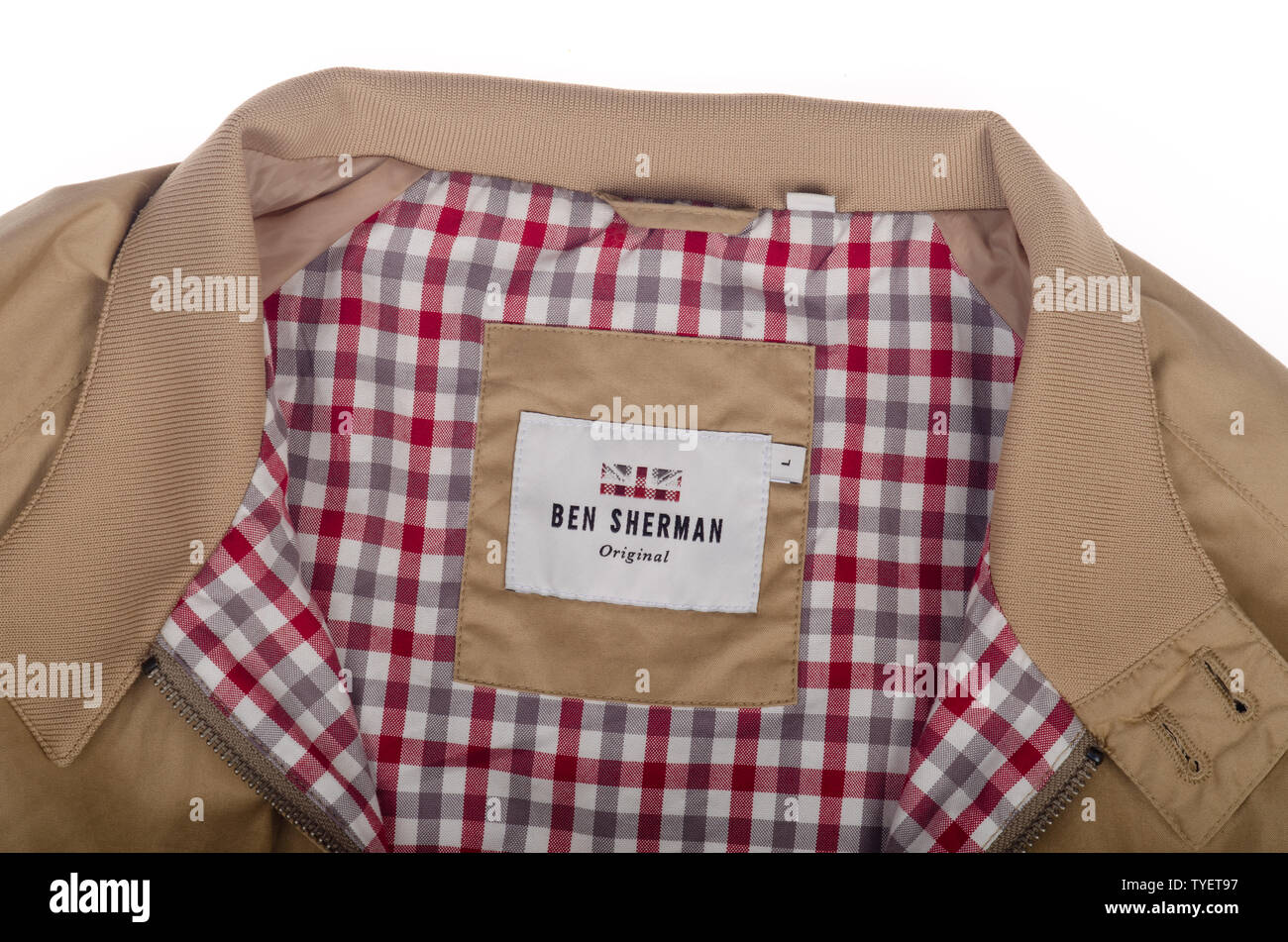 Ben Sherman Harrington Jacket with label Stock Photo - Alamy