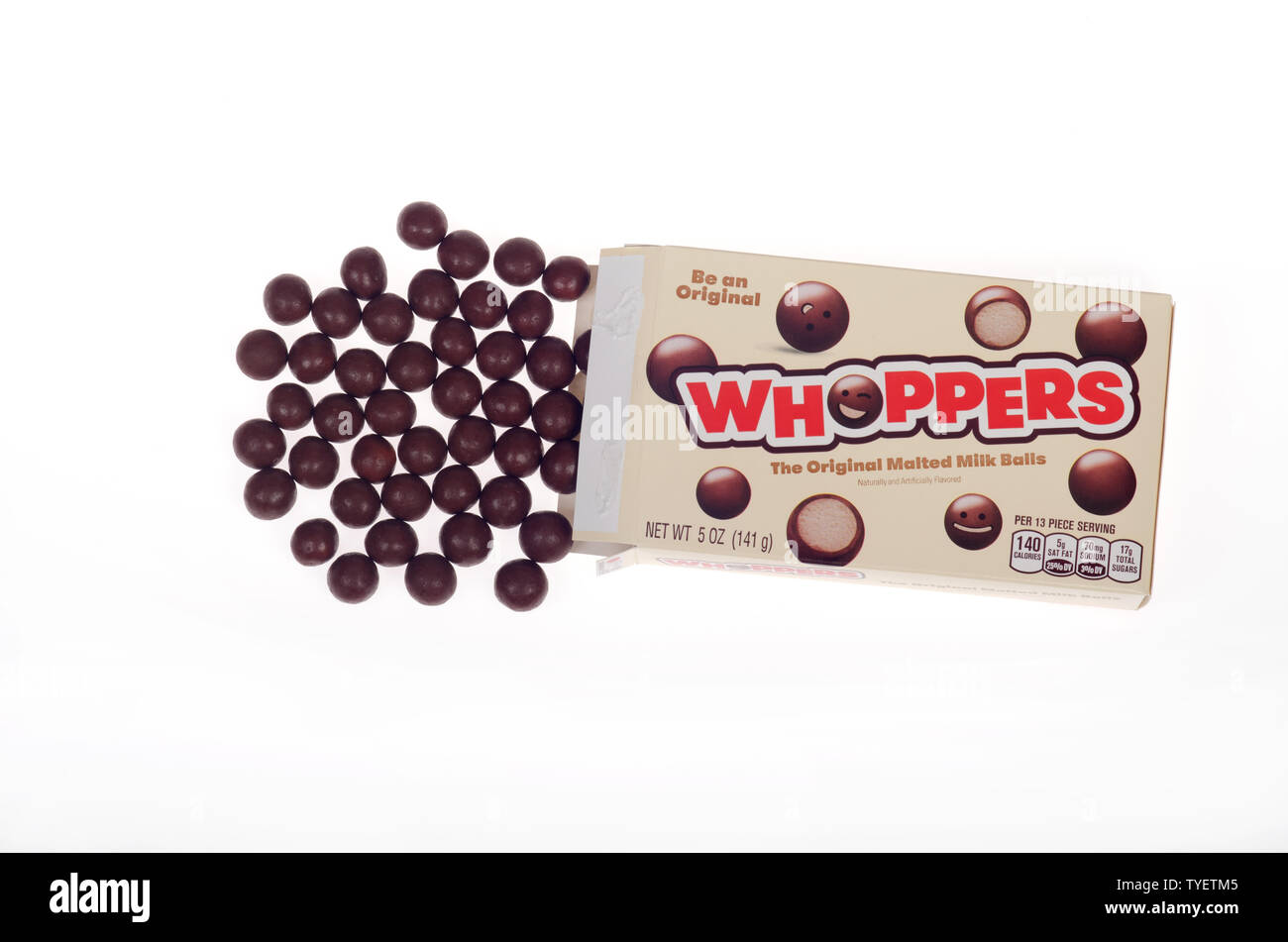 Whoppers malted milk balls covered with chocolate coating candy