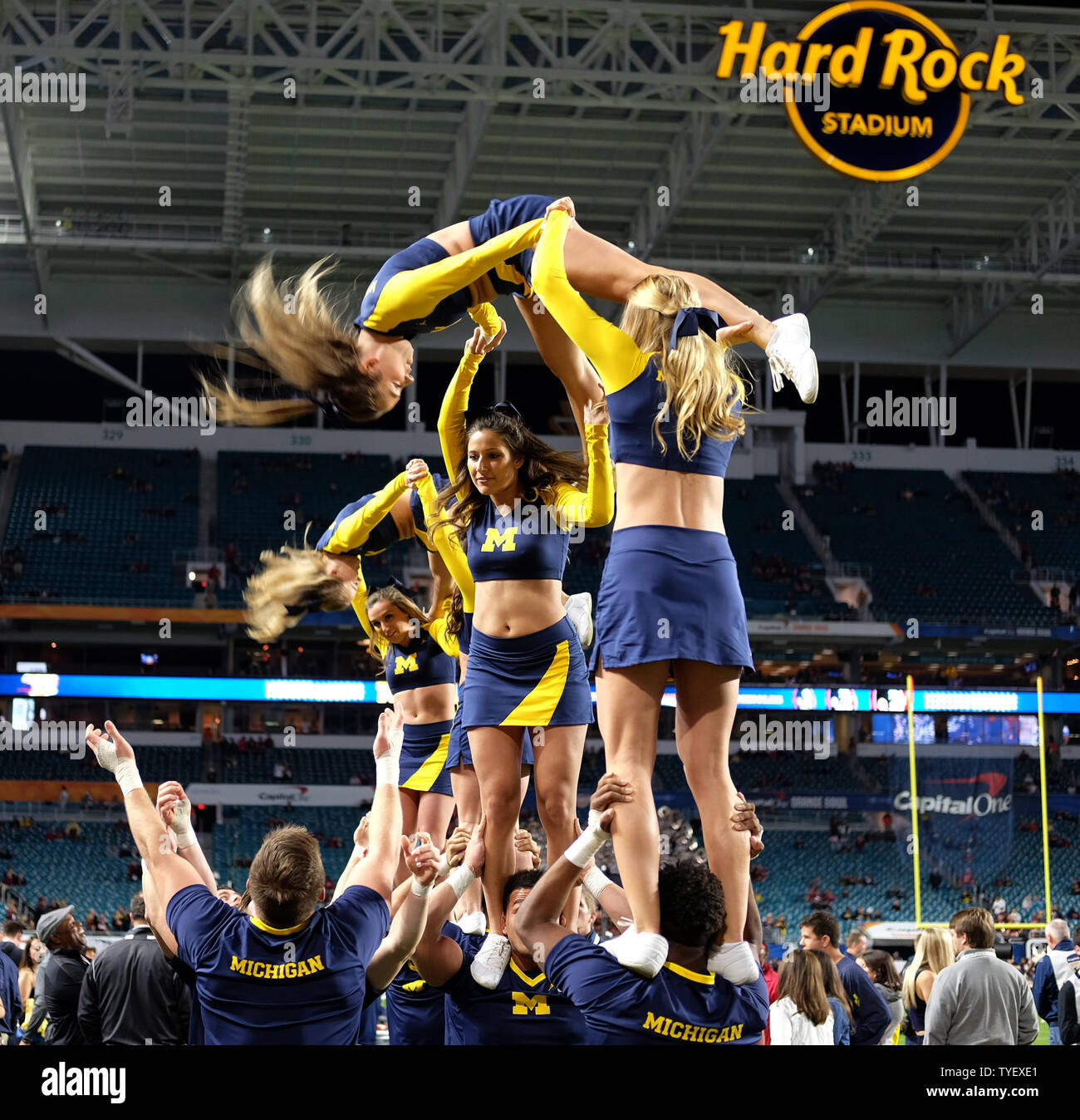 Michigan wolverines cheerleaders hires stock photography and images