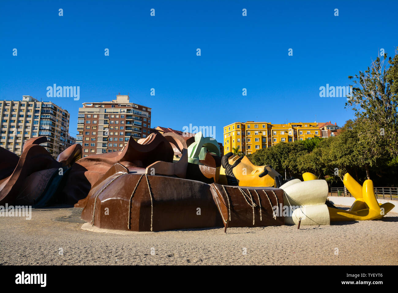 VALENCIA, SPAIN- NOVEMBER 7, 2016. The Gulliver Park in the Turia River Gardens, tourists attraction in Valencia city, Europe. Stock Photo