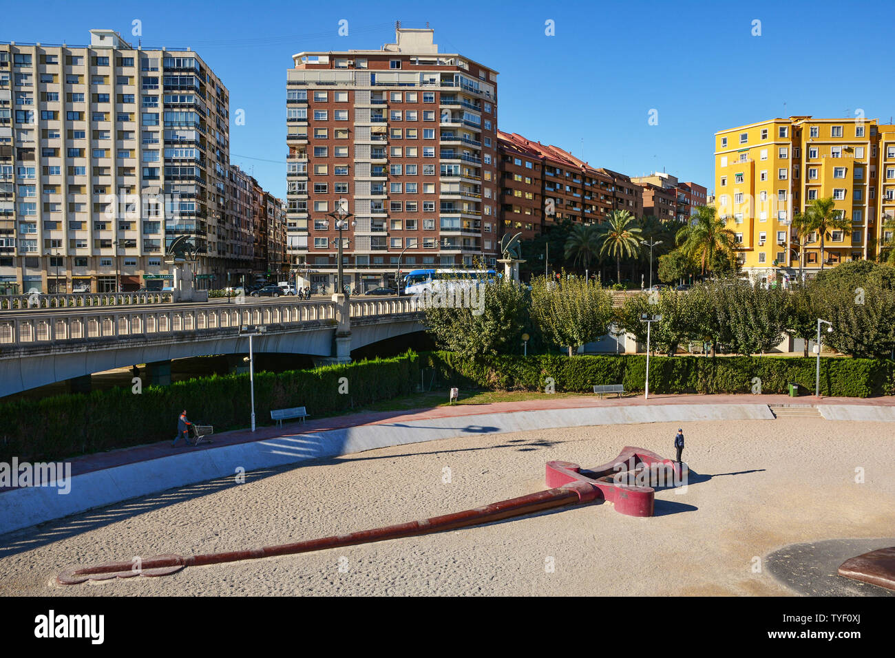VALENCIA, SPAIN- NOVEMBER 7, 2016. The Gulliver Park in the Turia River Gardens, tourists attraction in Valencia city, Europe. Stock Photo