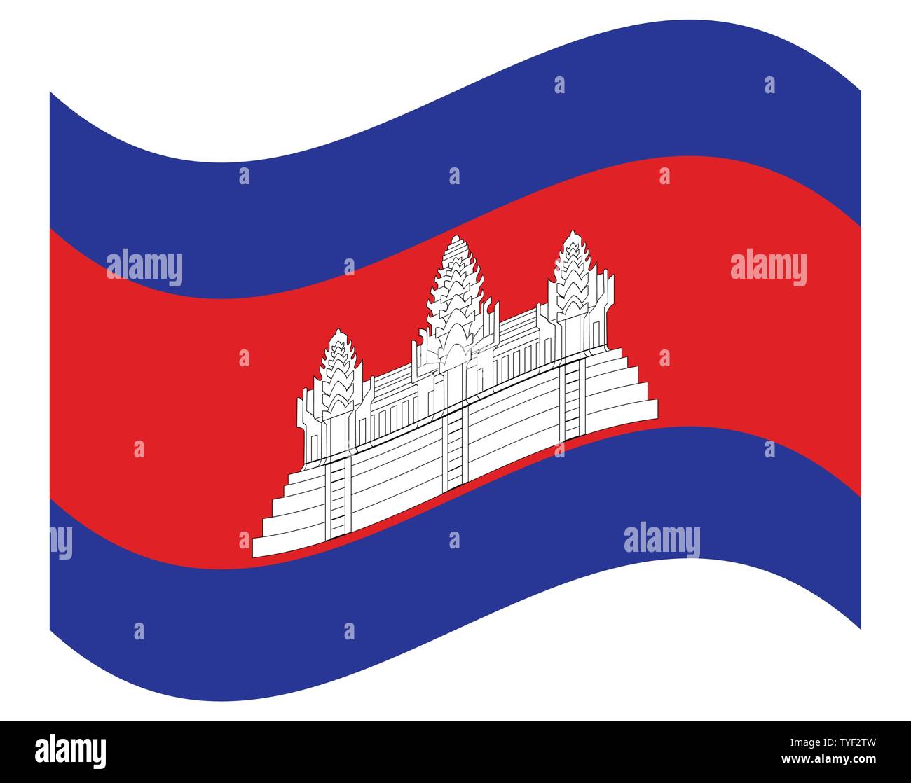 Flag of Cambodia. Accurate dimensions, element proportions and colors ...