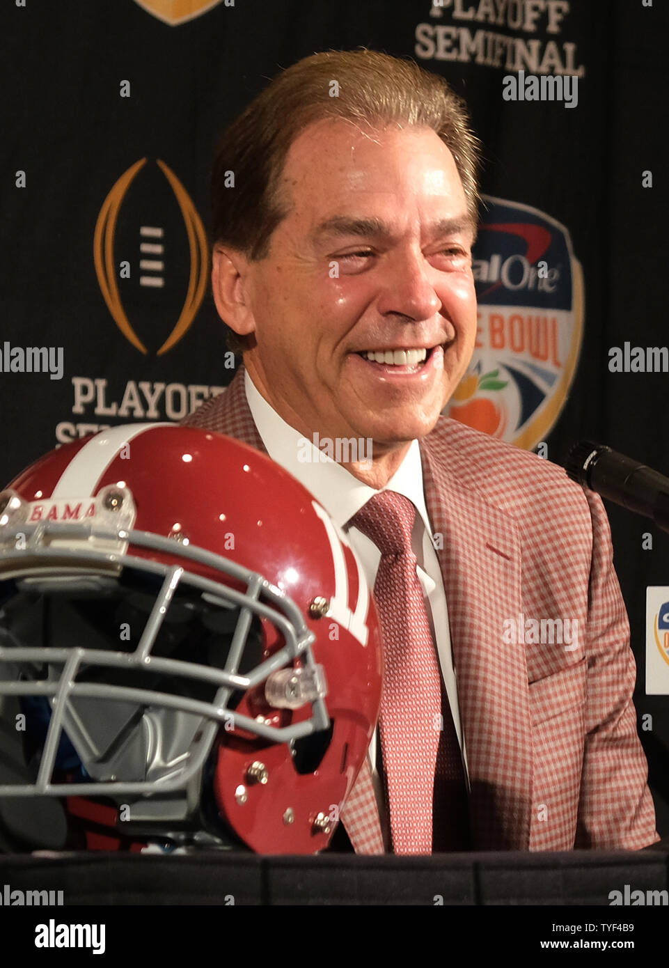 University Alabama Football Coach Nick Stock Photos