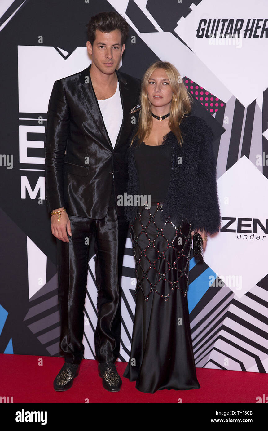 Mark Ronson and Josephine de La Baume arrive at the MTV Europe Music Awards in Milan, Italy on October 25, 2015.   Photo by David Silpa/UPI Stock Photo