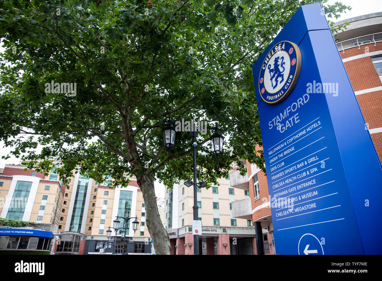 A general view outside of Stamford Bridge, Home of Chelsea