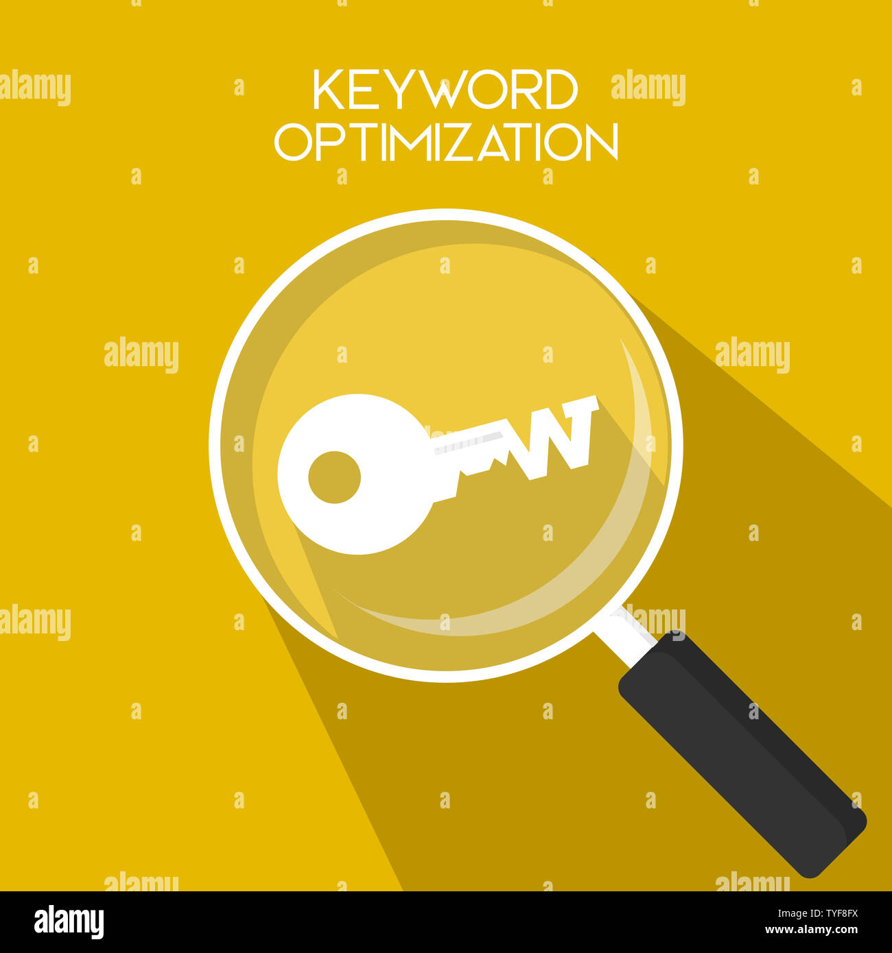 Keywording Optimization Seo Keyword Research Keywords Ranking Optimization On Search Engine Long Shadow Simple Key Icon Flat Vector Illustration Stock Photo Alamy