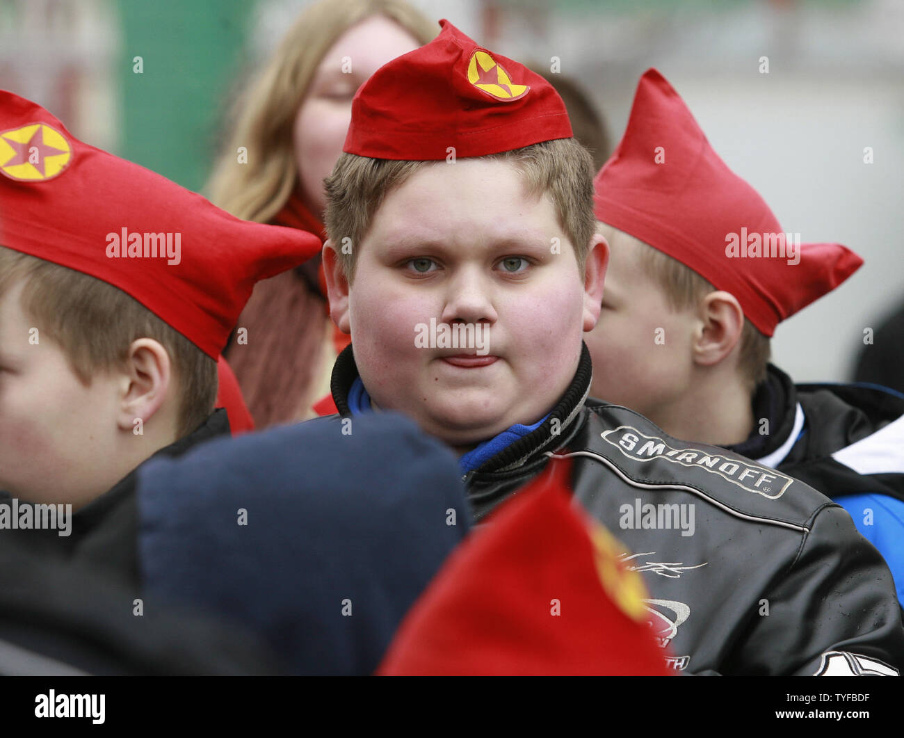Pro-Communist supporters walk to visit the Mausoleum of the Soviet ...