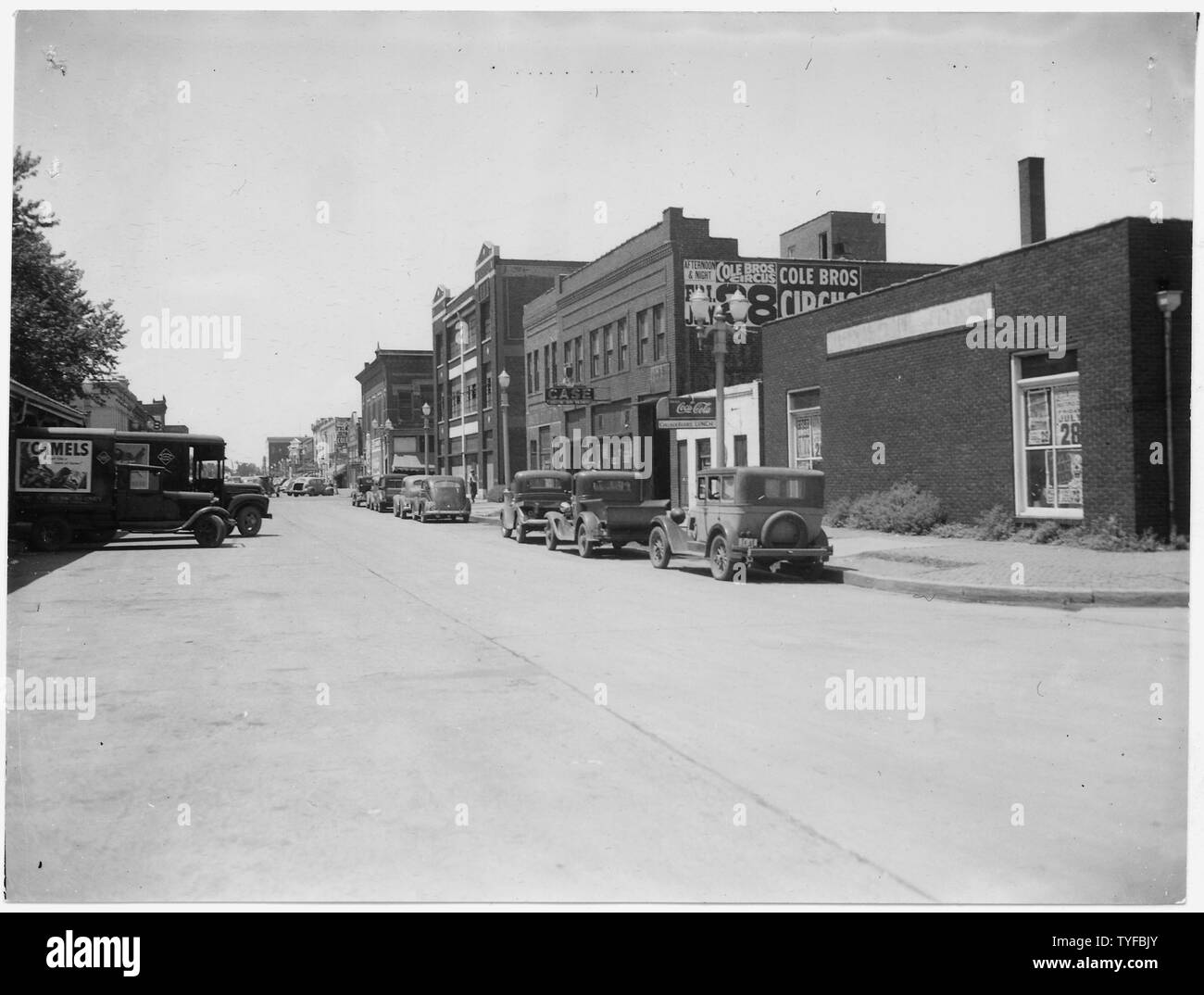 Photograph with caption 'View Looking West on First Street at Hastings, Nebraska Stock Photo Alamy