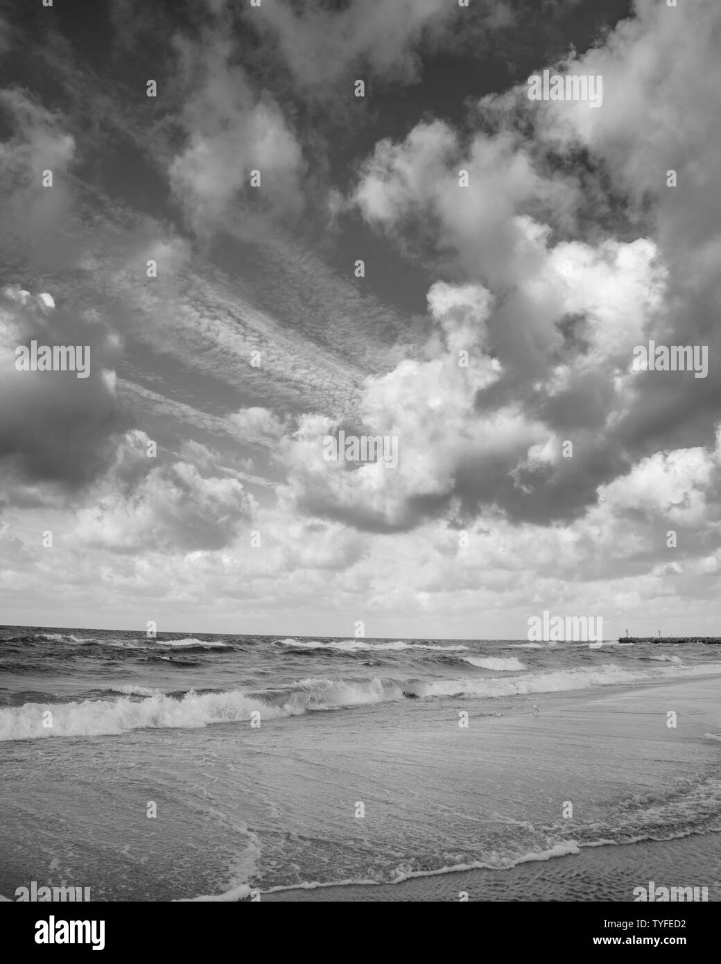 White blue sea waves Black and White Stock Photos & Images - Alamy