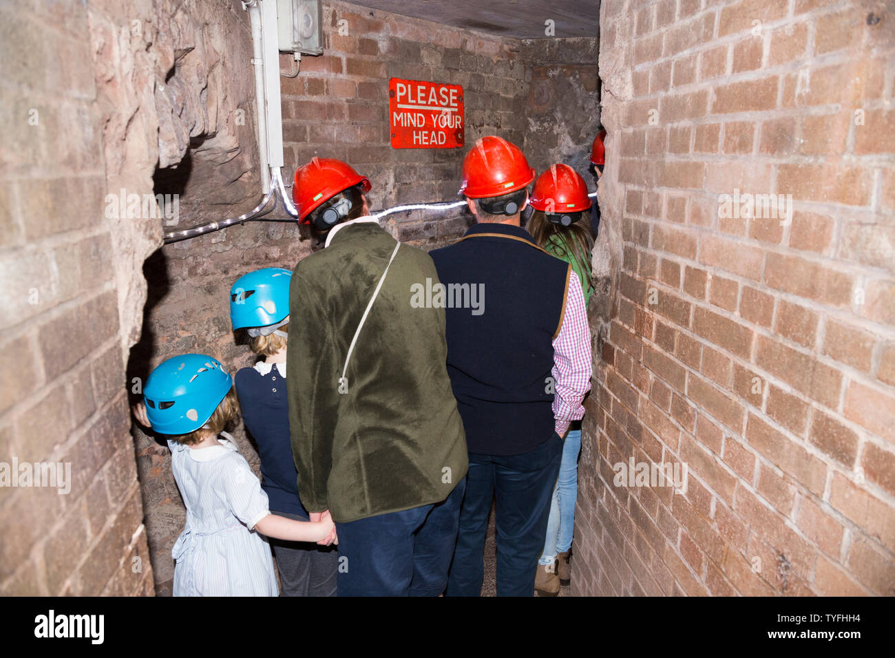 Family including children / kid / kids and young girl follow a group