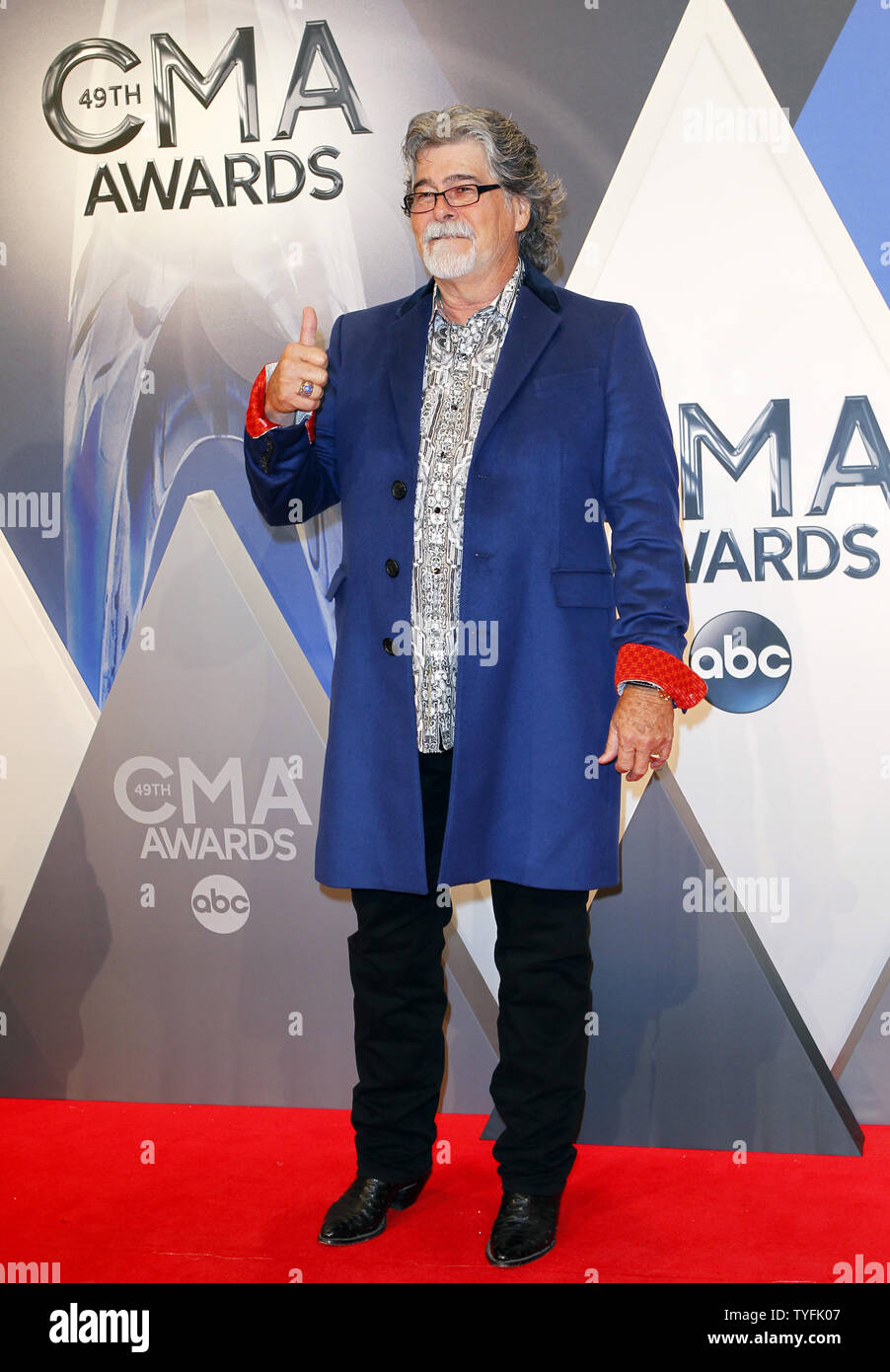Country music artist Randy Owen arrives on the red carpet at the 2015