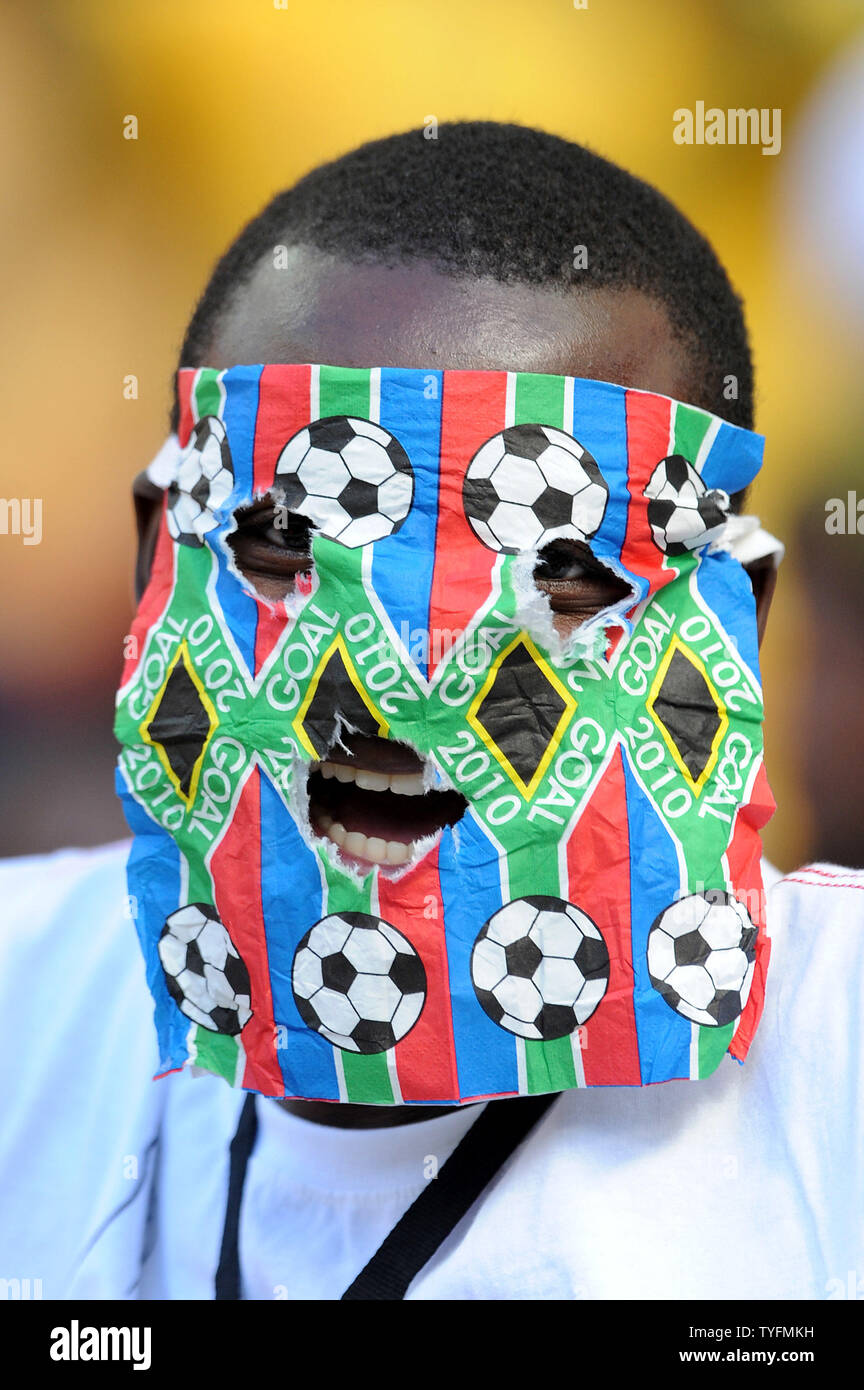 A local fan looks on during the Group H match at the Mbombela Stadium in Nelspruit, South Africa on June 16, 2010. UPI/Chris Brunskill Stock Photo