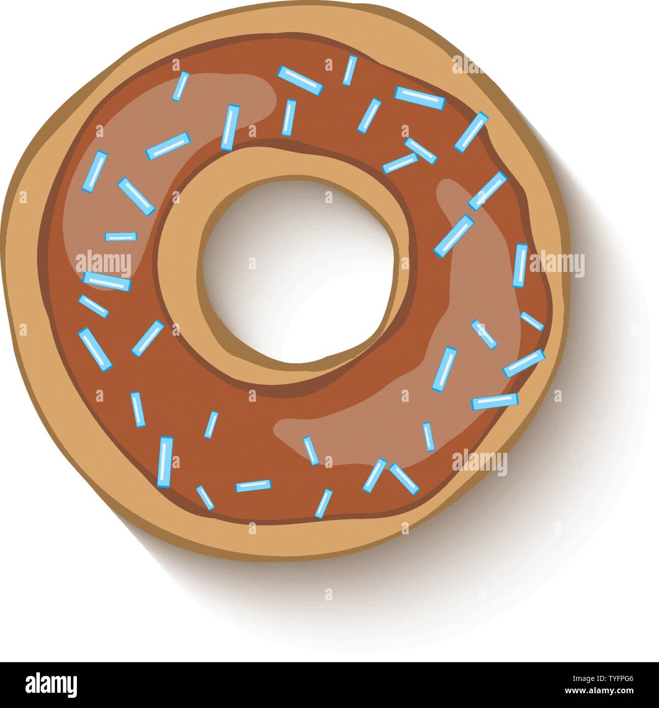 Donut with chocolate Icing and Sweet Grains Stock Vector Image & Art ...