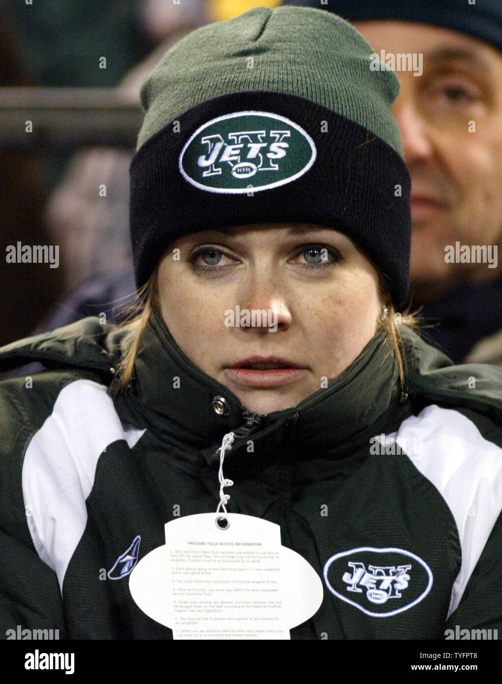 Melissa Joan Hart was in the front row to watch The New York Jets defeated the Tenneessee Titans by a score of 24 to 17 at Giants Stadium in East Rutherford NJ on December 1, 2003.    (UPI Photo/John Angelillo) Stock Photo