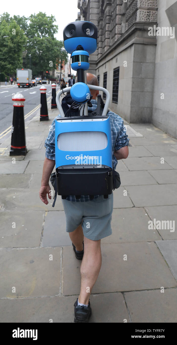 google street view walker trekker Stock Photo - Alamy
