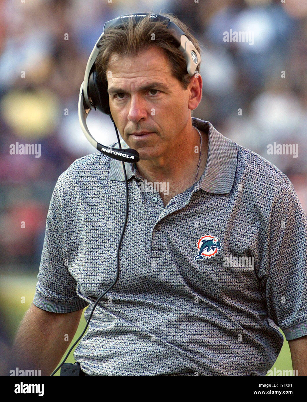Miami Dolphins head coach Nick Saban returns to LSU's Tiger Stadium in  Baton Rouge, Louisiana, October 30, 2005, in action against the New Orleans  Saints. Saban was the head coach at LSU
