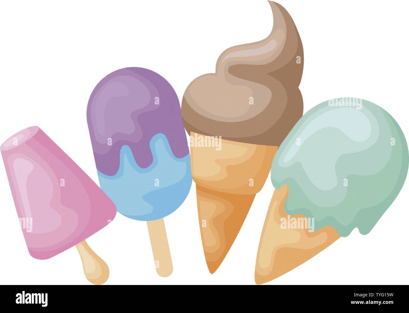 set of delicious ice creams vector illustration design Stock Vector ...