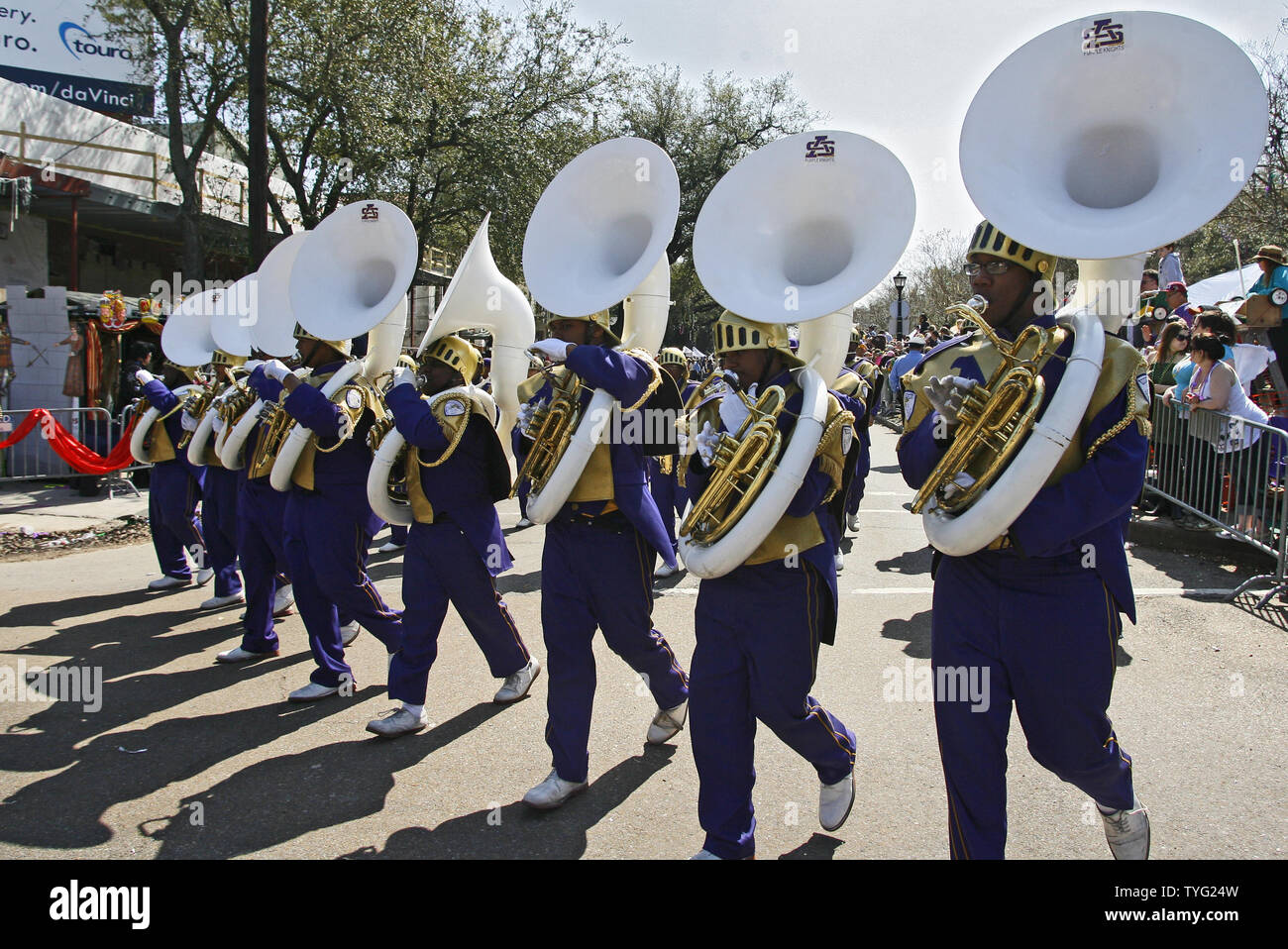 The tuba section of the St. Augustine High School Purple Knights ...