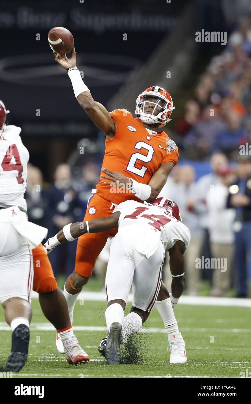 Clemson Tigers Quarterback Kelly Bryant 2 Is Hit By
