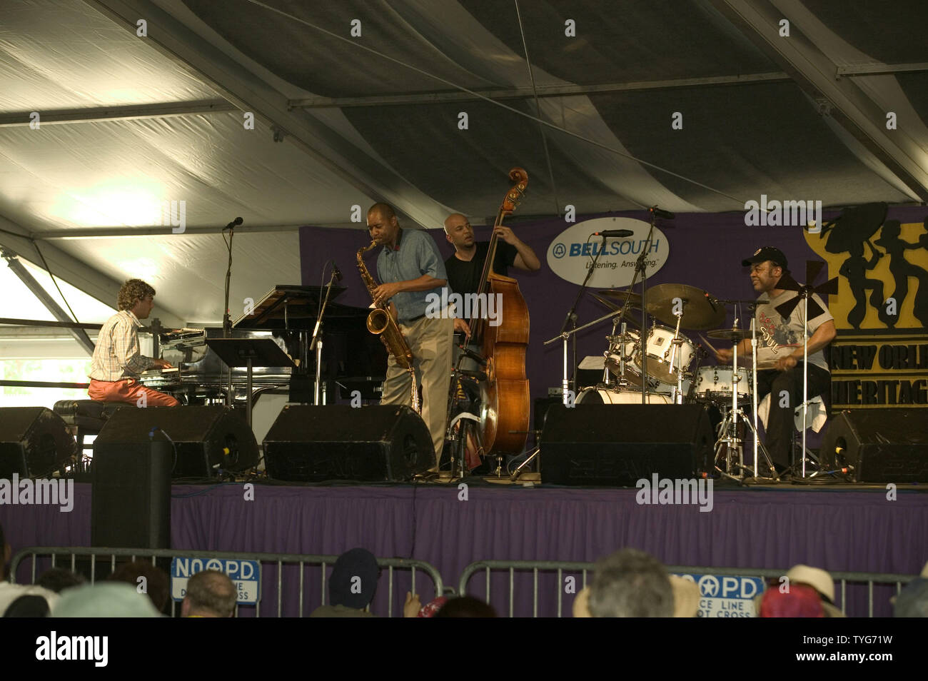 New Orleans native Branford Marsalis returns home for the 35th annual Jazz Fest, which continues through Sunday, May 2. (UPI Photo/ Douglas Mason) Stock Photo