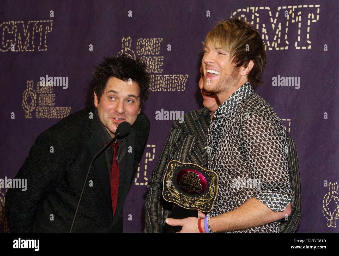 Rascal Flatts arrives in the press room at the 2008 CMT Awards at the ...
