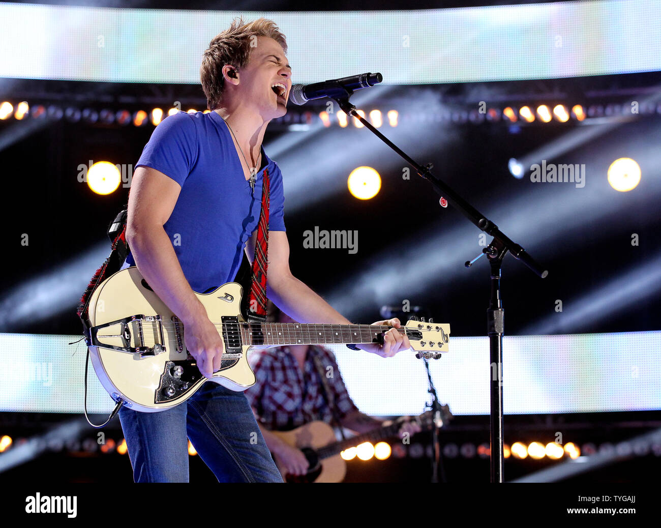 Hunter Hayes performs at the Country Music Association (CMA) Music Festival in Nashville on June 9, 2012.     UPI/Terry Wyatt Stock Photo