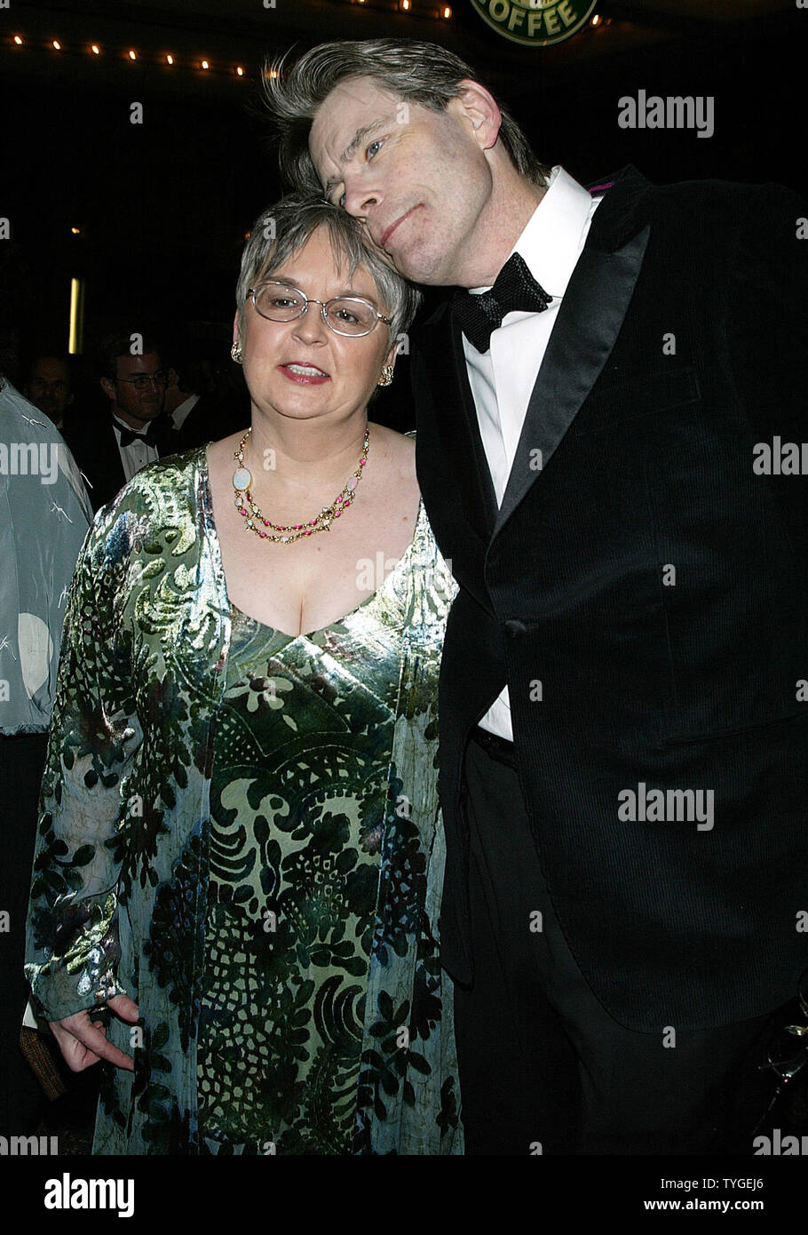 Stephen King and wife Tabitha pose for pictures at the 2003 National