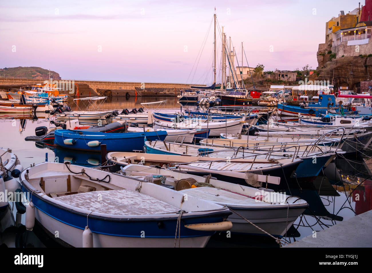 The port of Ventotene, Pontine Islands, Italy Stock Photo