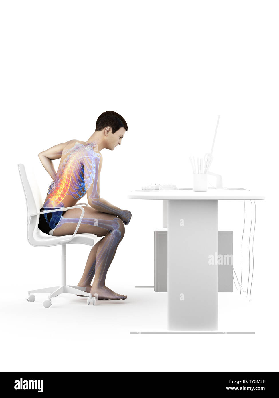 3d rendered medically accurate illustration of a man having a backache ...