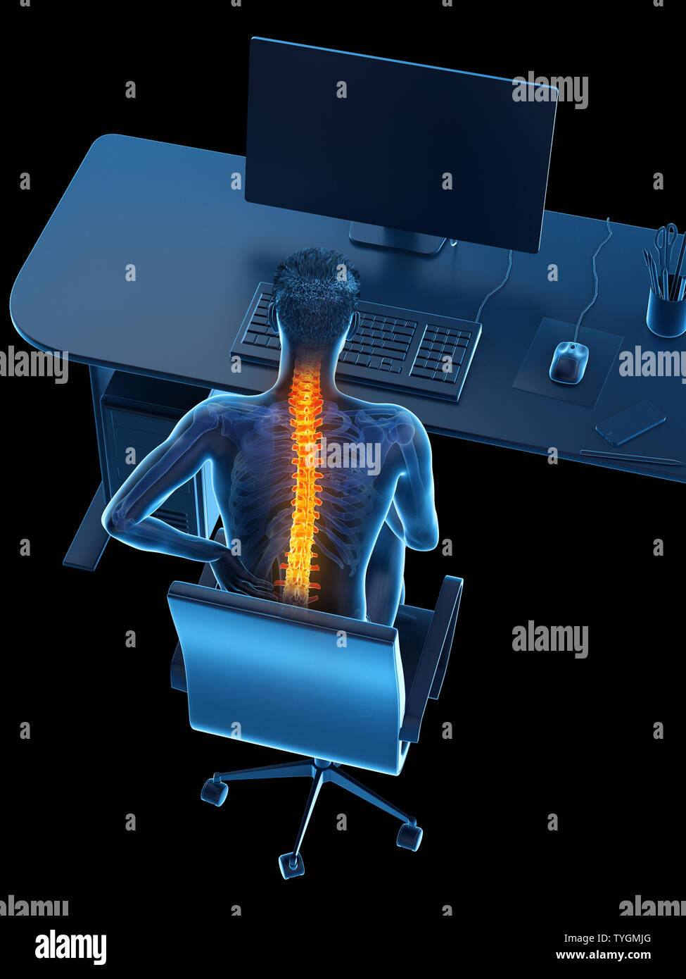3d rendered medically accurate illustration of a man having a backache ...