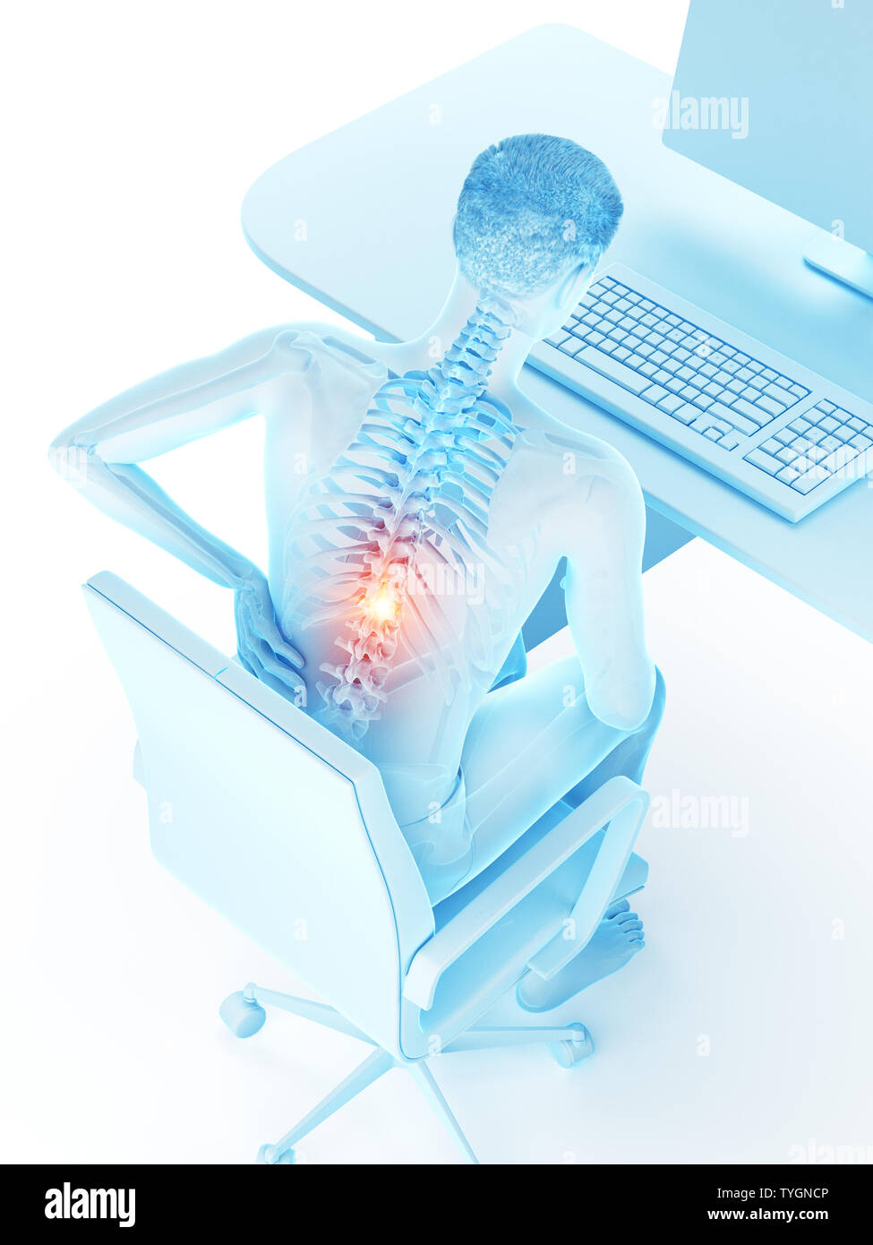 3d rendered medically accurate illustration of a man having a backache ...