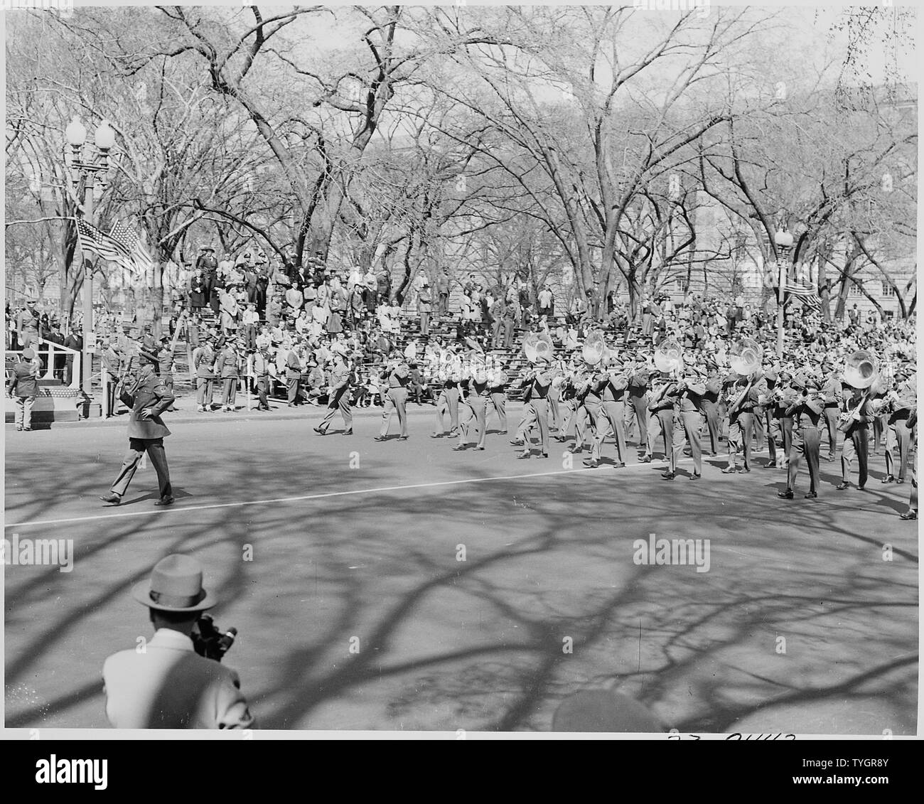 President Truman attends the Army Day parade in Washington, D. C. This