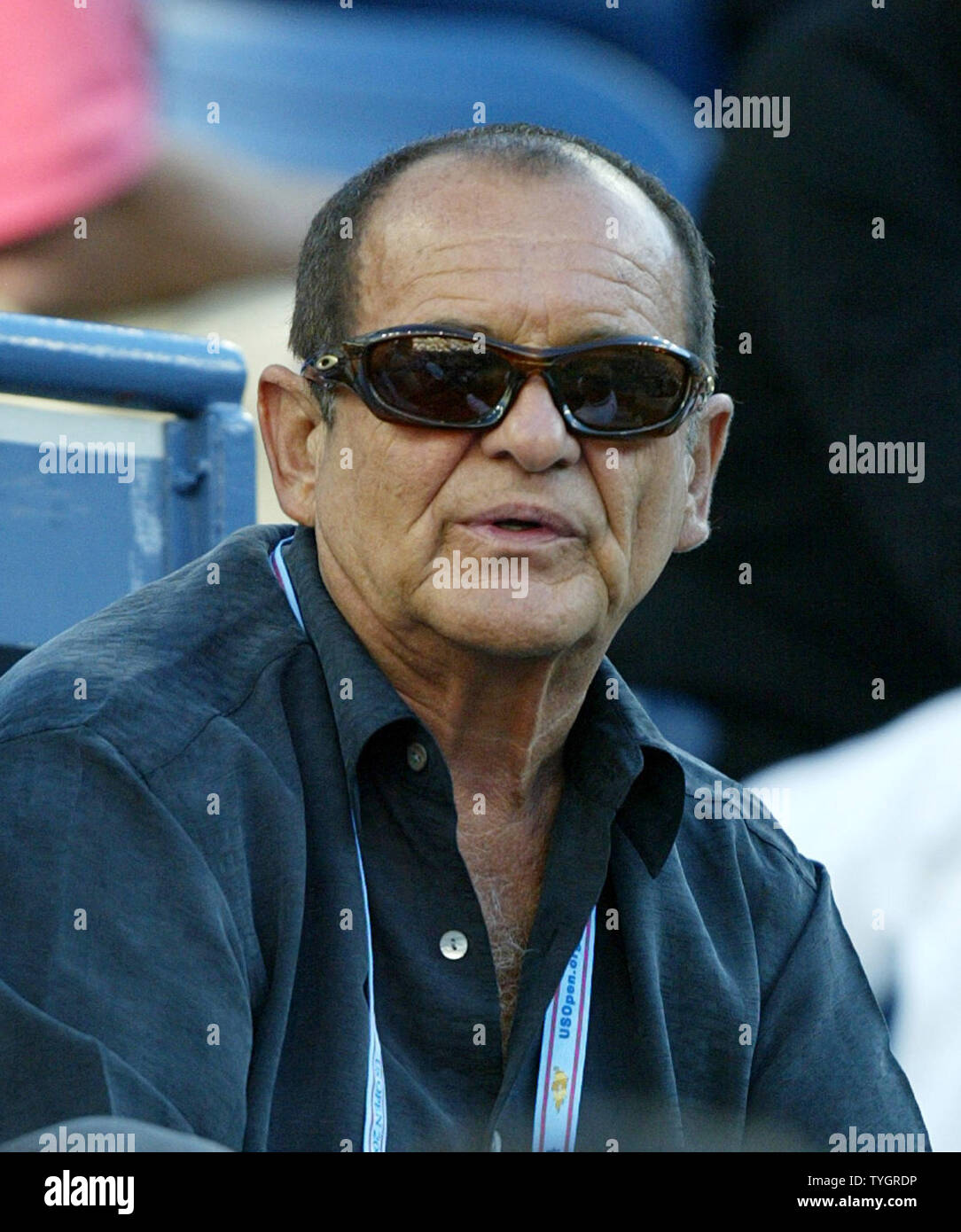 Actor Joe Pesci was on hand to watch Jennifer Capriati's defeat in 3 sets to Elena Dementieva. Elena Dementieva (RUS) advances to her first womans final at the US Open in Flushing, New York on September 10, 2004.    (UPI Photo/John Angelillo) Stock Photo
